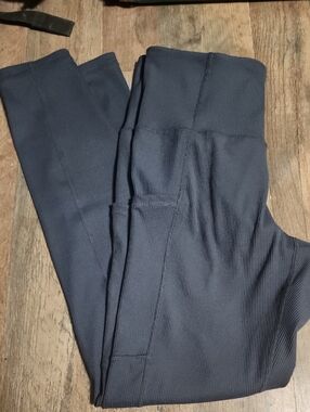 lukka•lux Ribbed Navy Active Leggings